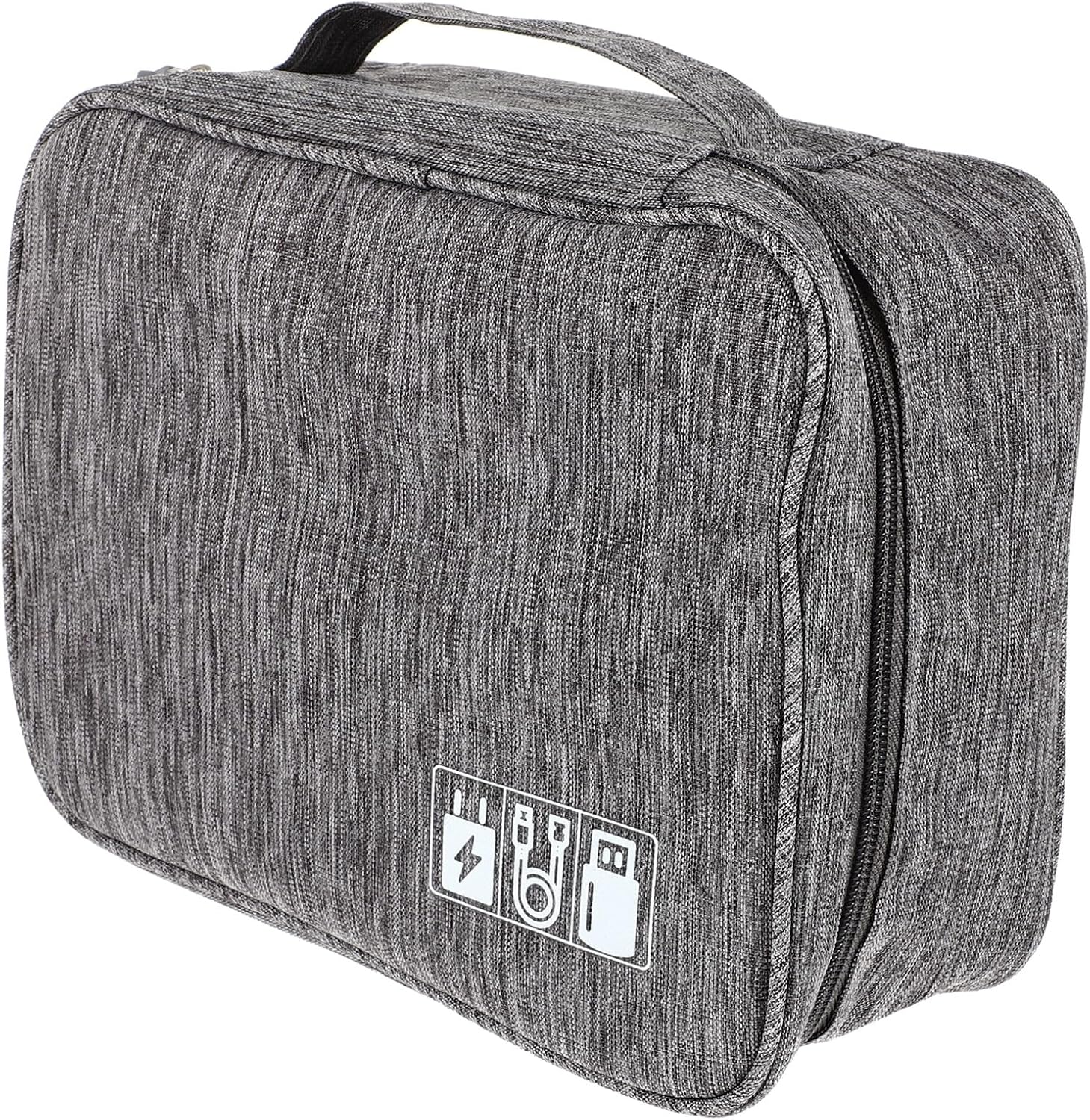 Portable Travel Cable Organizer Bag Compact Storage for Earphones Chargers Data Cables Lightweight Multipurpose Electronics Accessories Pouch Gray