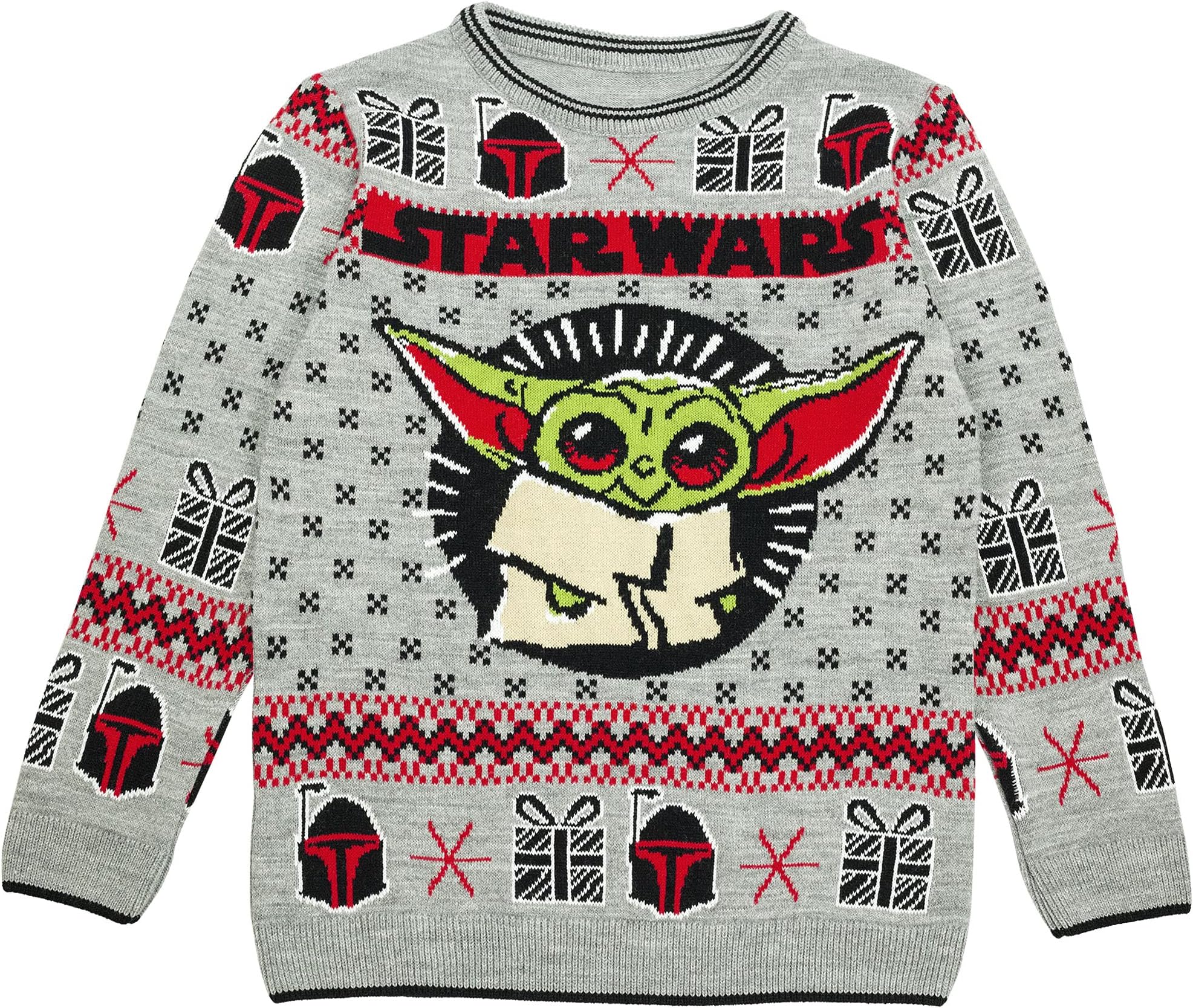 Star Wars The Mandalorian The Child Christmas Boys Knitted Jumper | Official Merchandise | Baby Yoda Xmas Jumper Ugly Sweater Fair Isle