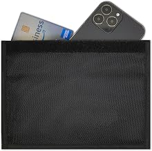Gecko Travel Tech Faraday Bag Anti-Tracking GPS RFID Car Key Signal Blocker Wallet Shielding Pouch Protective Case for Cell Phone Car Key FOB, Data Privacy, Electronic Device Security (-BLANK- BLACK)