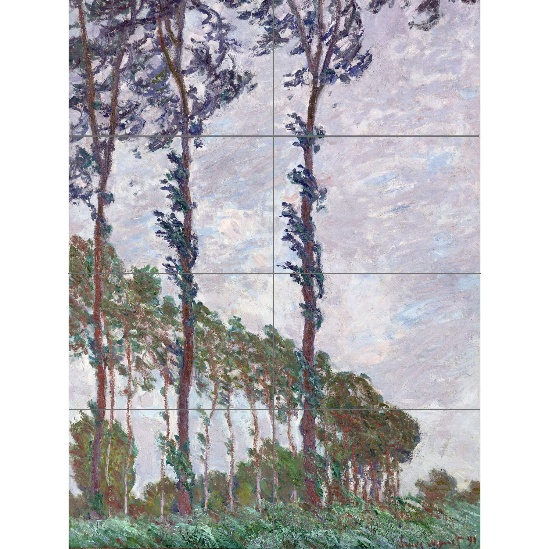 Artery8 Claude Monet Wind Effect Series Of The Poplars XL Giant Panel Poster (8 Sections)