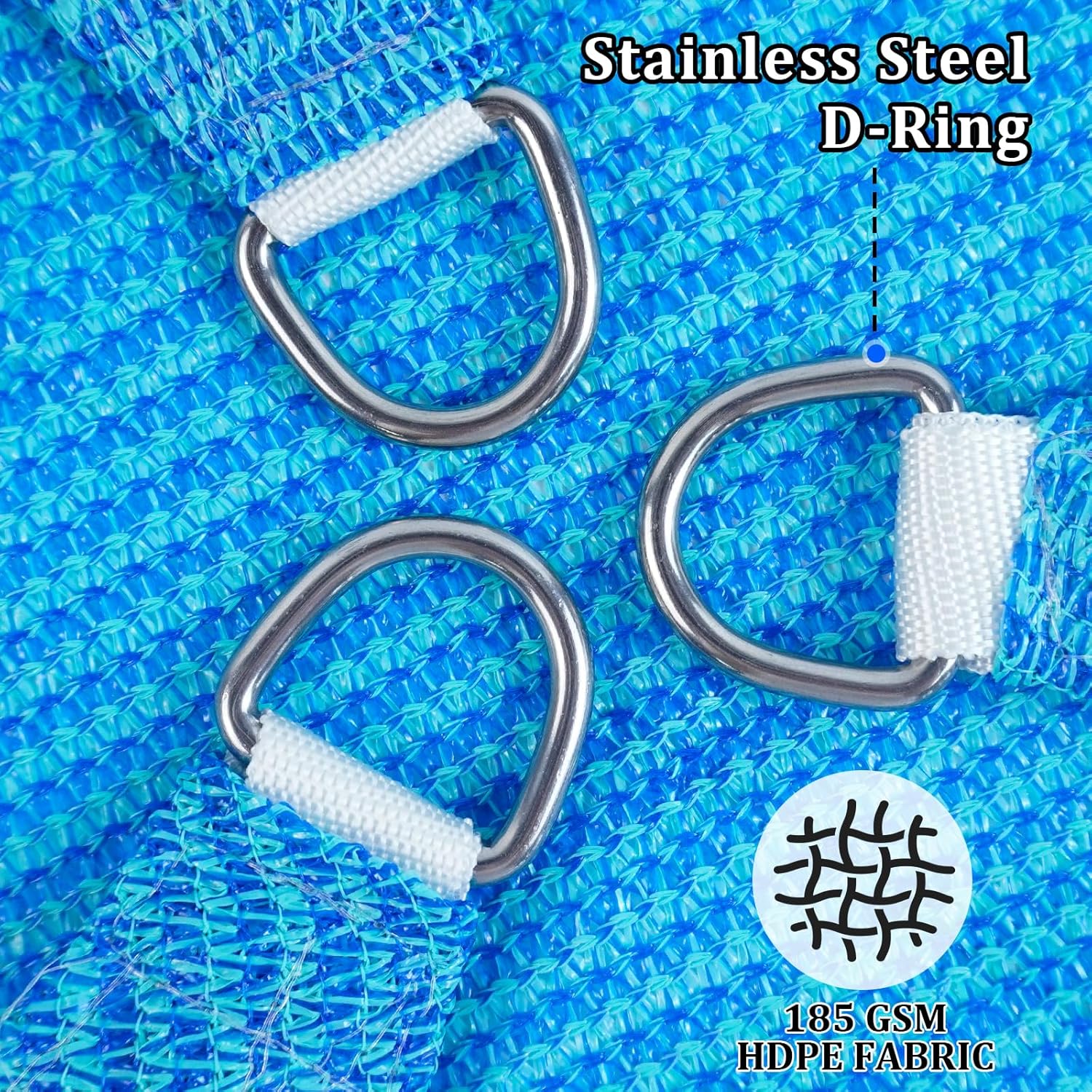 Shade&Beyond Rectangular Breathable UV Block Sun Shade Sail Outdoor Covering Cloth for Deck, Backyard, Pool, 8'x13', Mixed Turquoise (Customized Available)