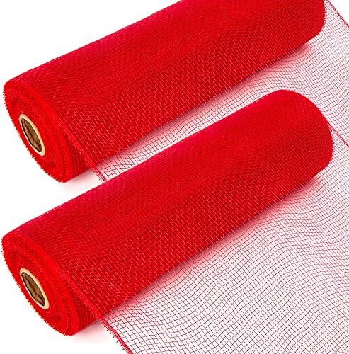 Miniatura 3 de Ribbli 2 rollos de cinta de malla naranja, 10 pulgadas x 30 pies (10 yardas) por rollo, cinta de Navidad para guirnaldas de corona y decoración de