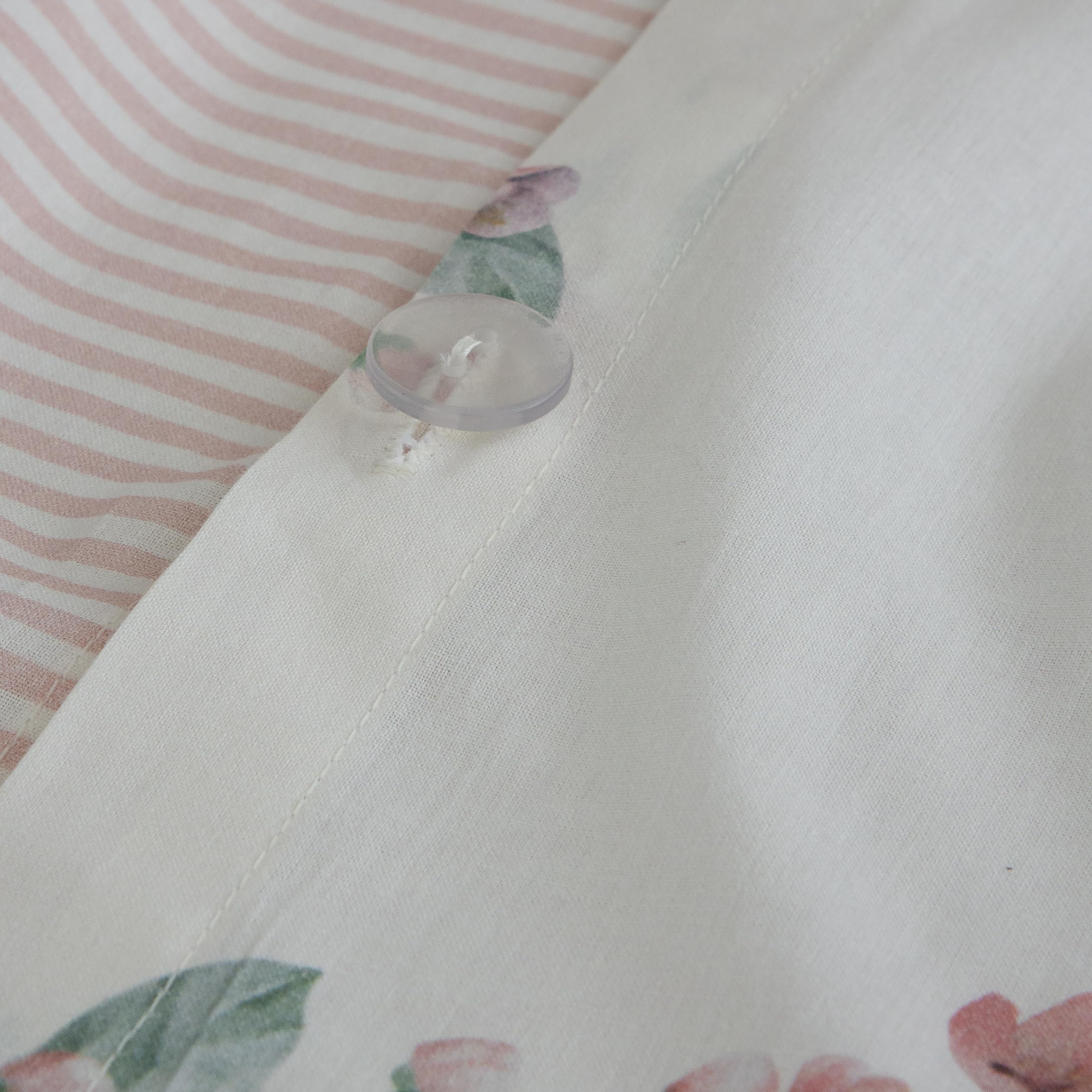 COTTON ARTean Funda Nórdica Cama 150 ALGODÓN PARRES Beige Botones | Incluye 3 piezas: F.Edredón 240x260 + 2 F.de Almohada Certificado OEKO-TEX