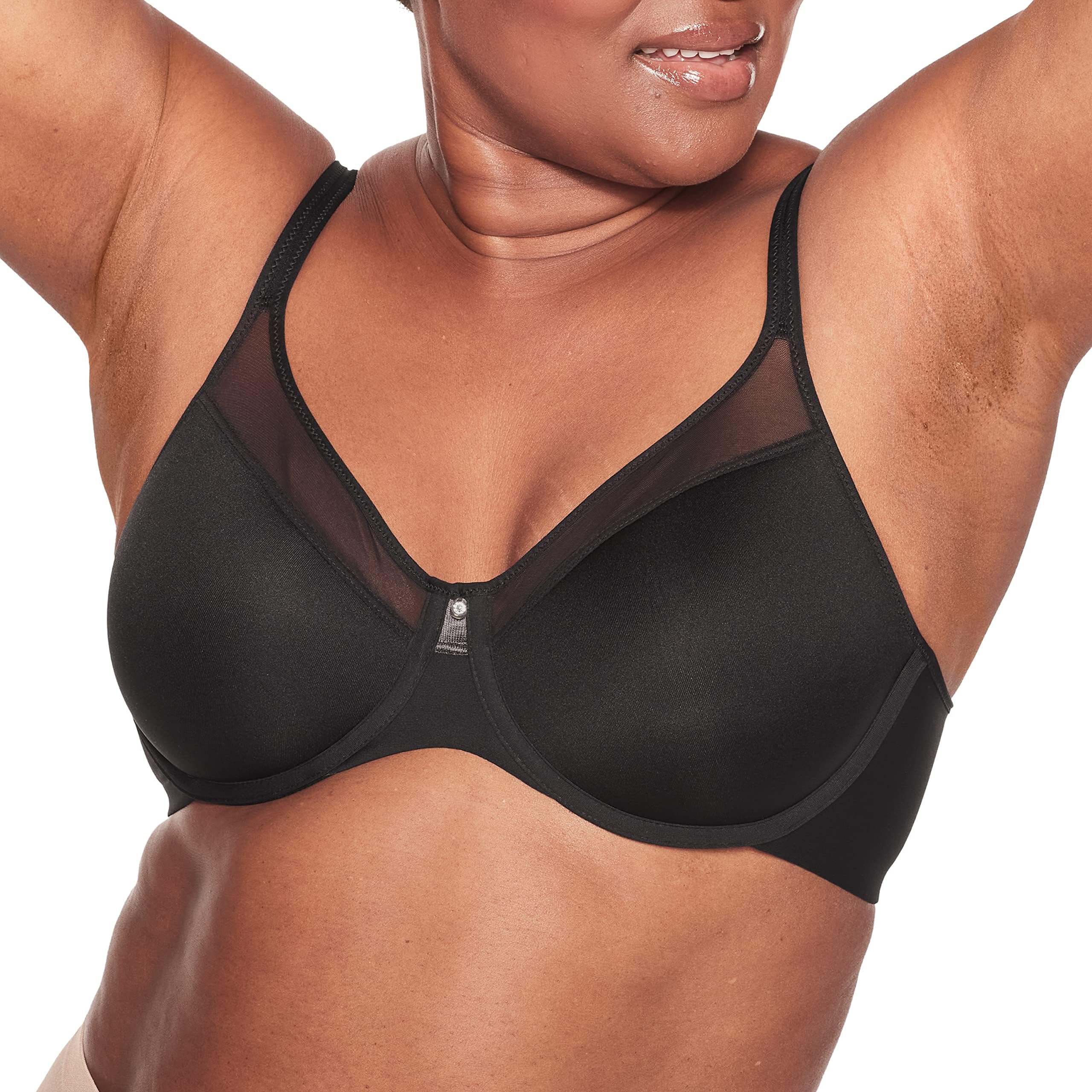 Women's One Smooth U Ultra Light Illusion Neckline Underwire Bra, Black,36DD