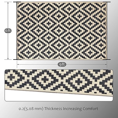 Miniatura 234 de SAND MINE - Alfombras reversibles, alfombra de pajillas de plástico, alfombra de área moderna, alfombra grande para suelo y exteriores, vehículos