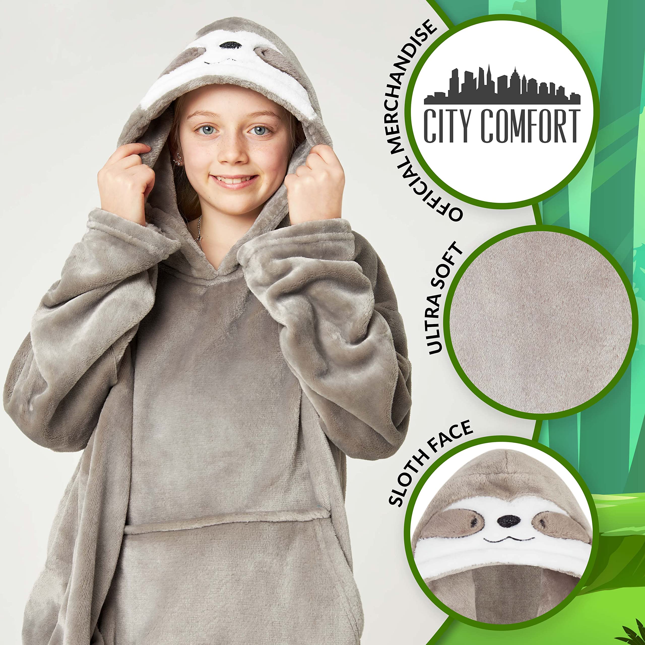 CityComfort Felpa Coperta Oversize con Cappuccio Bambina Ragazza