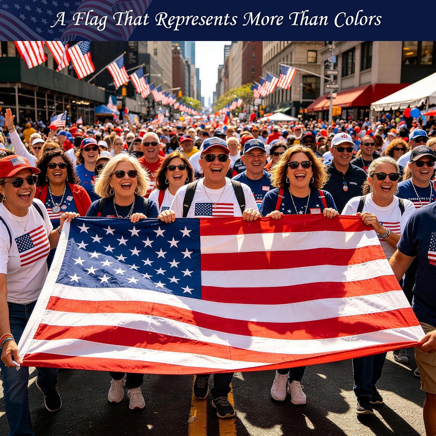 American Flag 5x8 FT for Outside, Heavy Duty 210D Polyester US Flag with Embroidered Stars and Sewn Stripes, Fade Resistant Outdoor USA Flag with Brass Grommets for Home, Porch, Yard and Garden