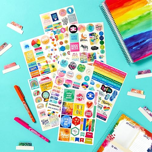 Miniatura 6 de Avery + Amy Tangerine Designer Collection - Calcomanías para planificador, 20 hojas de calcomanías, 744 en total, accesorios semanales, mensuales y