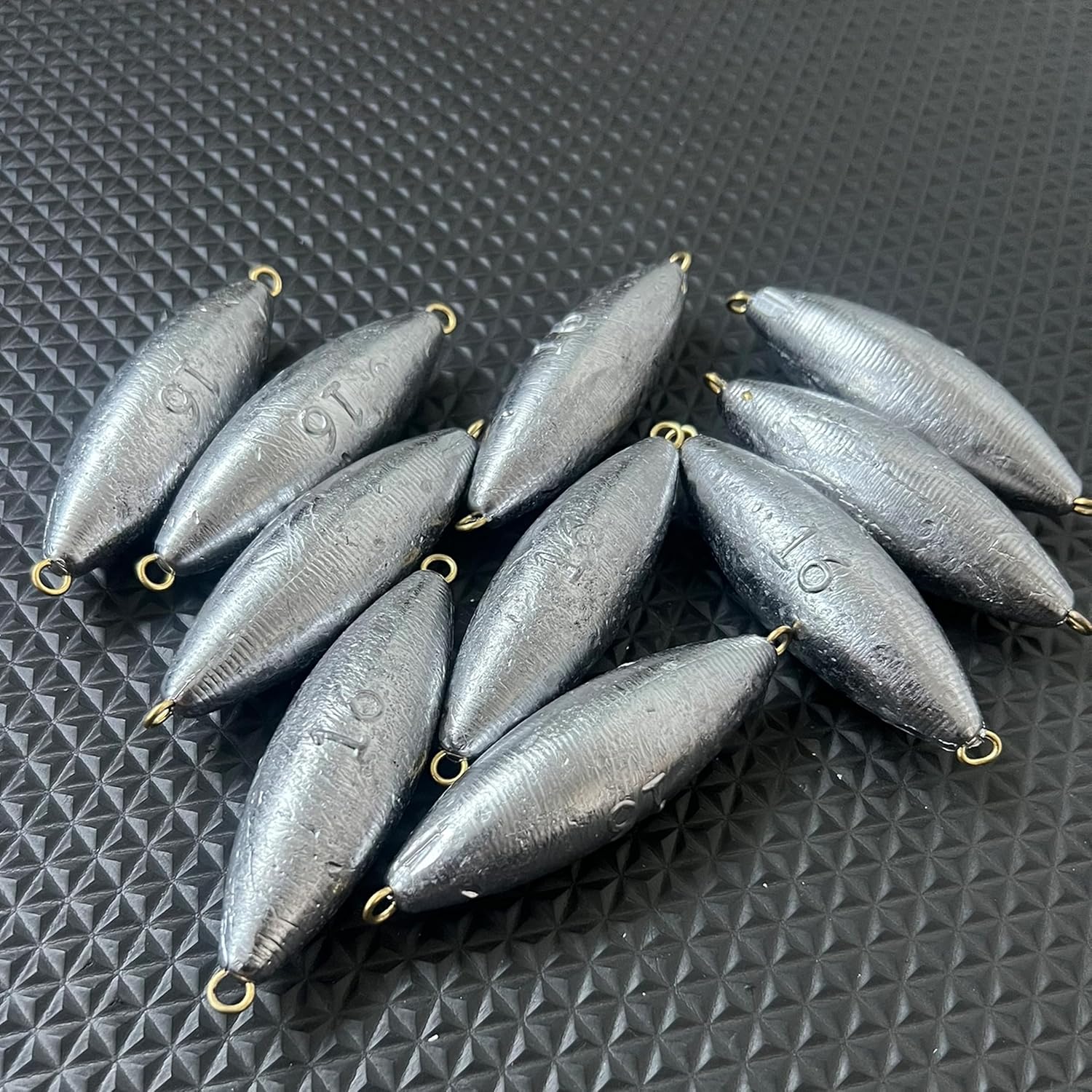 Torpedo Weights, Bulk Multi-Pack Lead Weights, Inline Trolling Sinkers, Double-Ringed, Saltwater & Freshwater Fishing, Made in USA