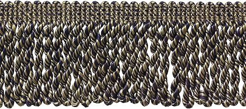 Miniatura 5 de Borde de flecos de lingote de 2 12 pulgadas (estilo # EF25), naranja intenso #187 (naranja brillante) paquete económico de 5 yardas (15 pies14.8 ft)