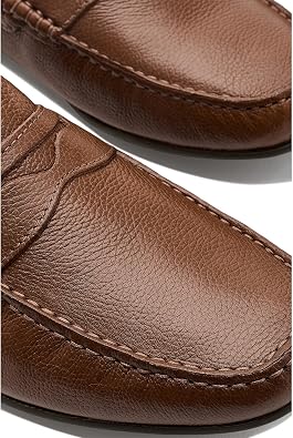 Marc Joseph New York Mens Nebraska Loafer, Cognac Grainy, 11.5, Medium