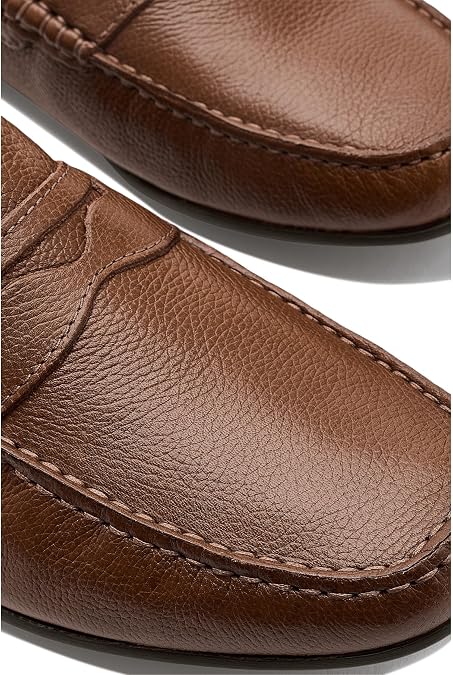 Marc Joseph New York Mens Nebraska Loafer, Cognac Grainy, 11.5, Medium
