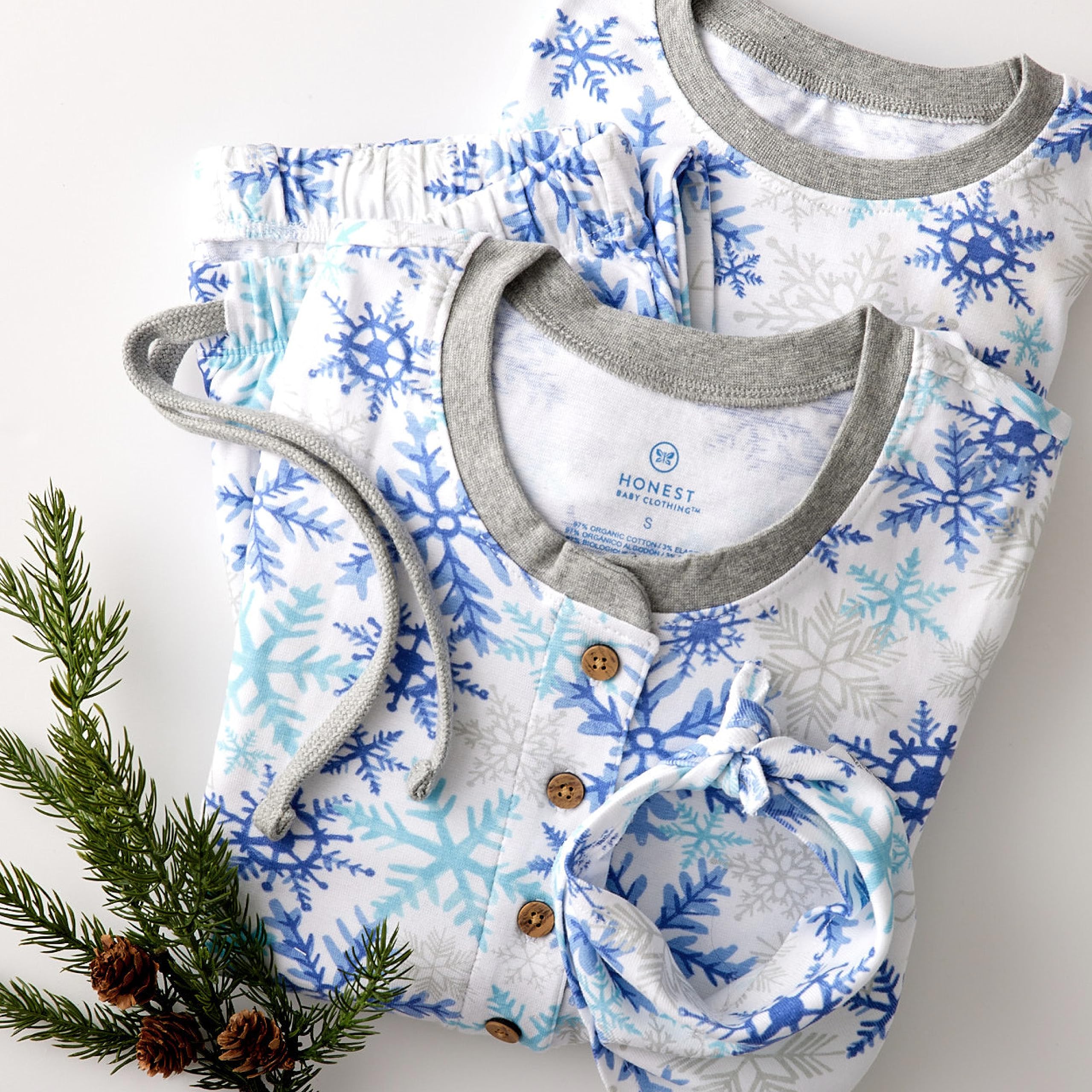 HonestBaby Organic Cotton Holiday Family Jammies Pajamas Juego de Pijama Unisex bebé