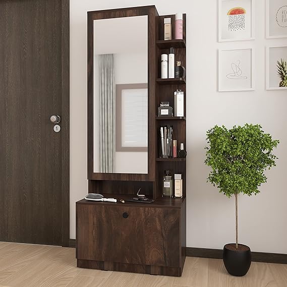 Studio Kook Bonita Engineered Wood Dressing Table (Finish Color - Junglewood, Matte Finish)