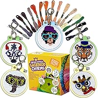 Vista 8 de CRAFTILOO Kits de Punto de Cruz de Gatos para Principiantes. 5 Kits de Punto de Cruz Estampados para Niños. Kits de Needlepoint para Principiantes.