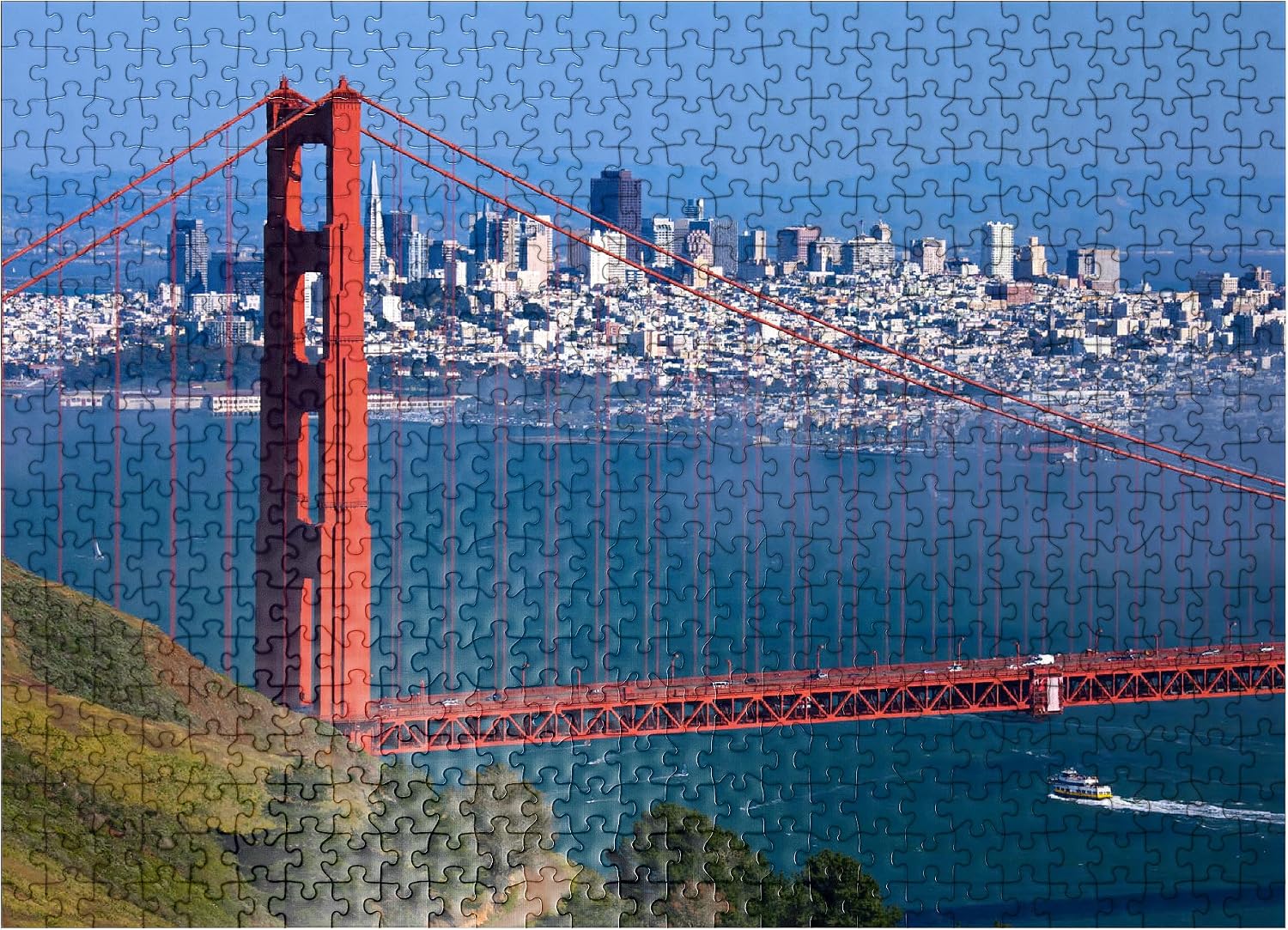 MyPuzzle Golden Gate Bridge in Front of San Francisco, California, USA - Premium 500 Piece Jigsaw Puzzle for Adults