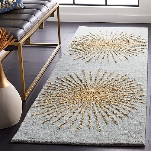 Miniatura 11 de SAFAVIEH Soho Collection SOH655T - Alfombra redonda de viscosa y lana hecha a mano de 4 pies, color marrón/rojo Marrón/Rojo,Beige,