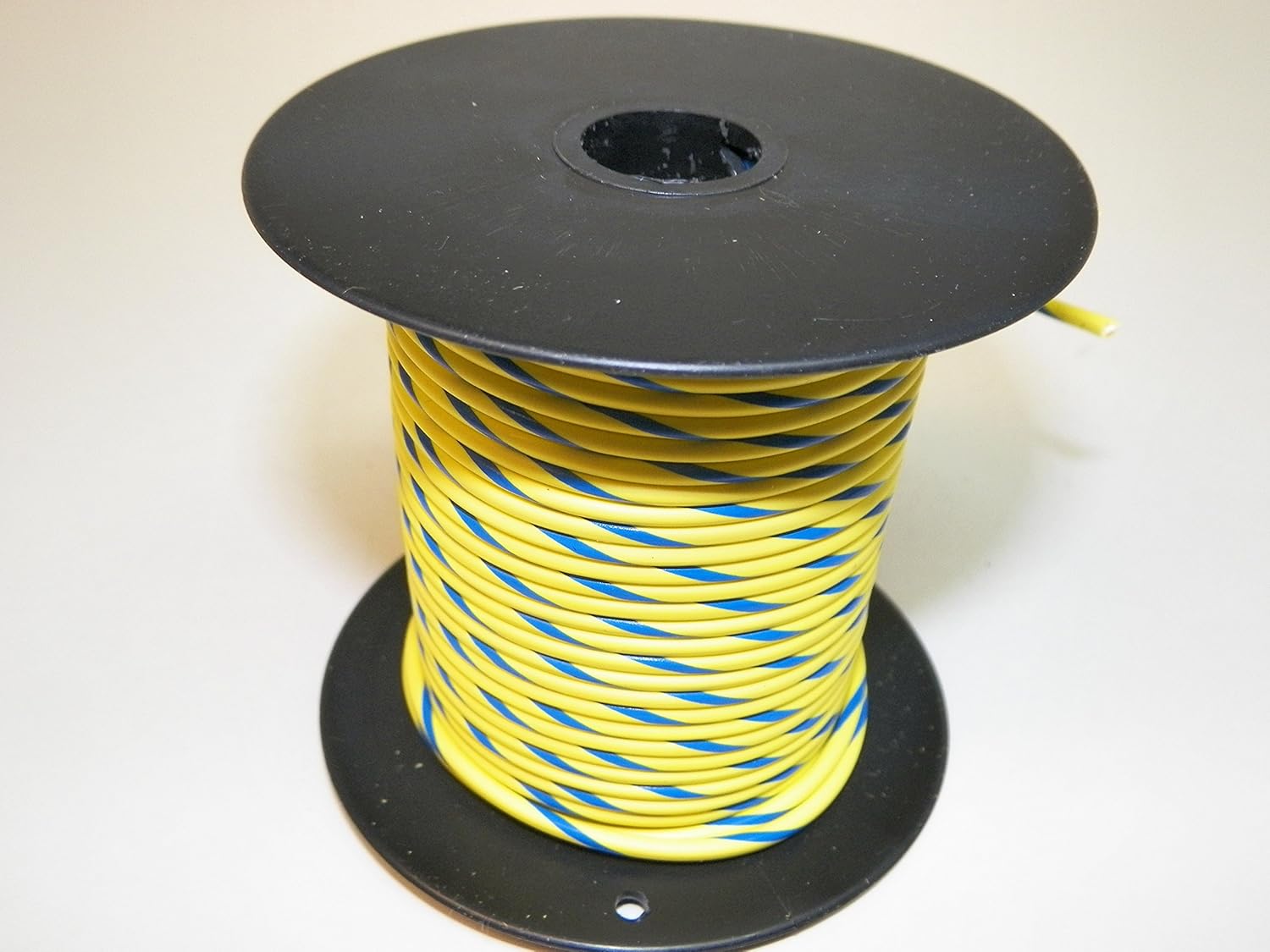 Yellow/Blue Striped Automotive GXL Copper Wire, 16 GA, AWG, Gauge. Truck, Motorcycle, RV. General Purpose. DEFFERENT Lengths Available, Select Length Below (100 Foot Spool)
