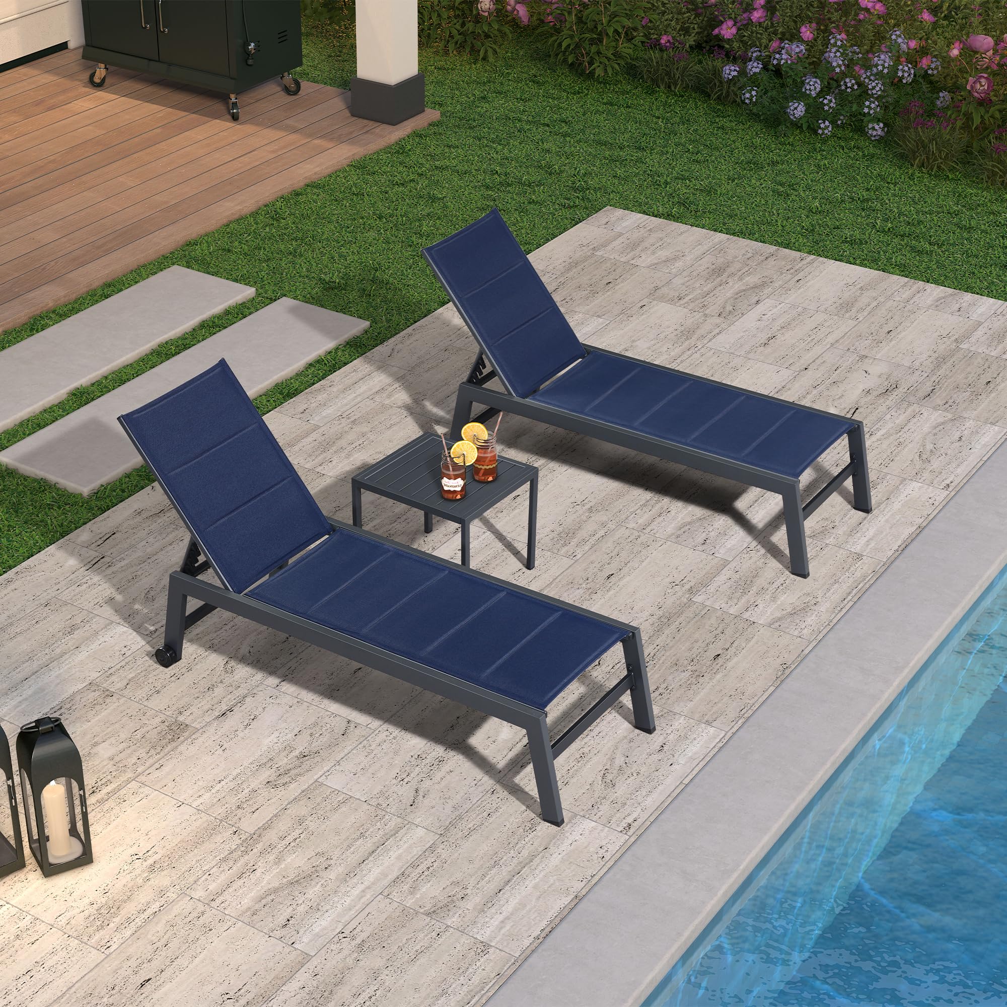 Amazon.com: PURPLE LEAF Outdoor Chaise Lounge Set of 2