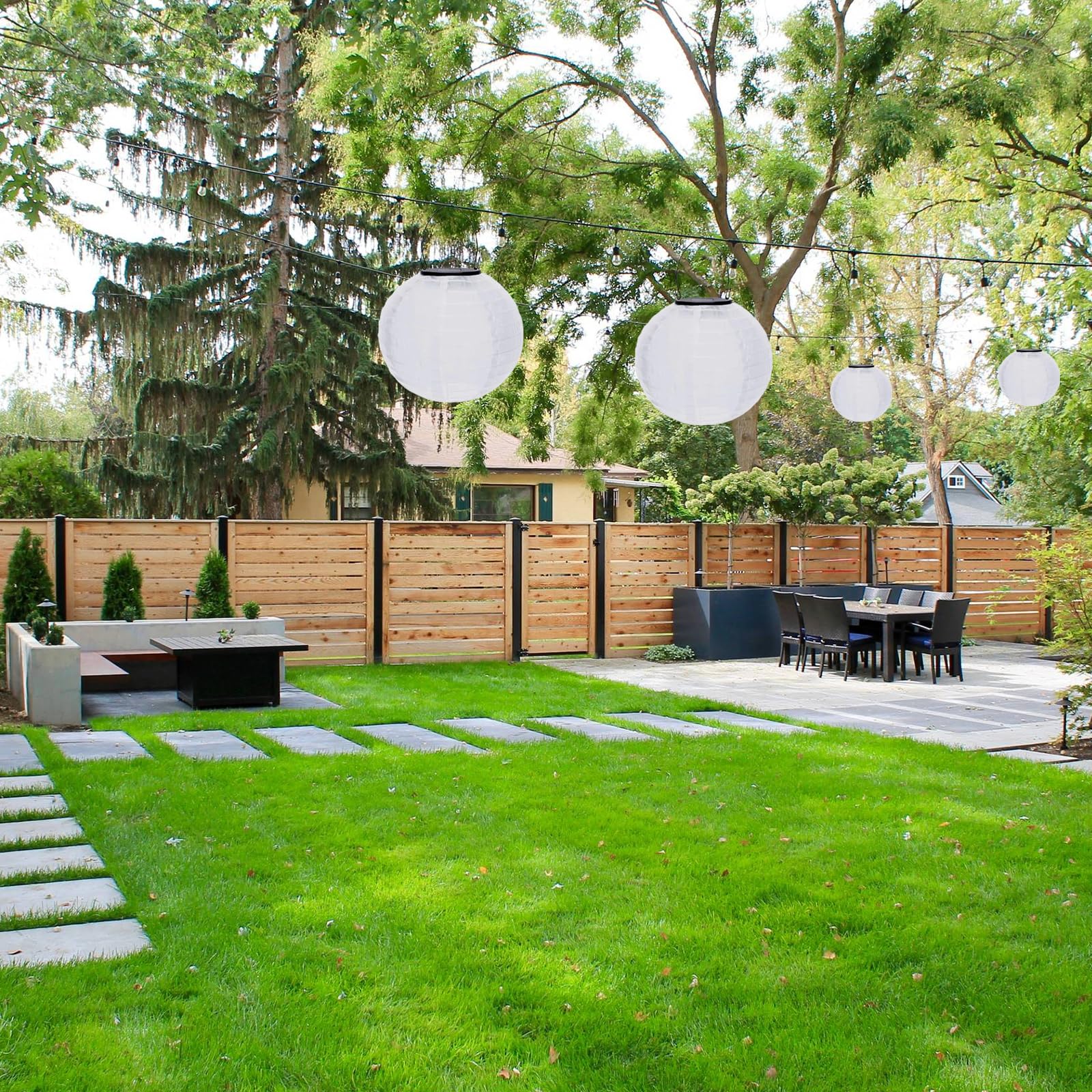 Lanterne solari LED solare da 20 cm, resistenti alle intemperie, luce bianca calda, per esterni e matrimoni, lanterna da giardino
