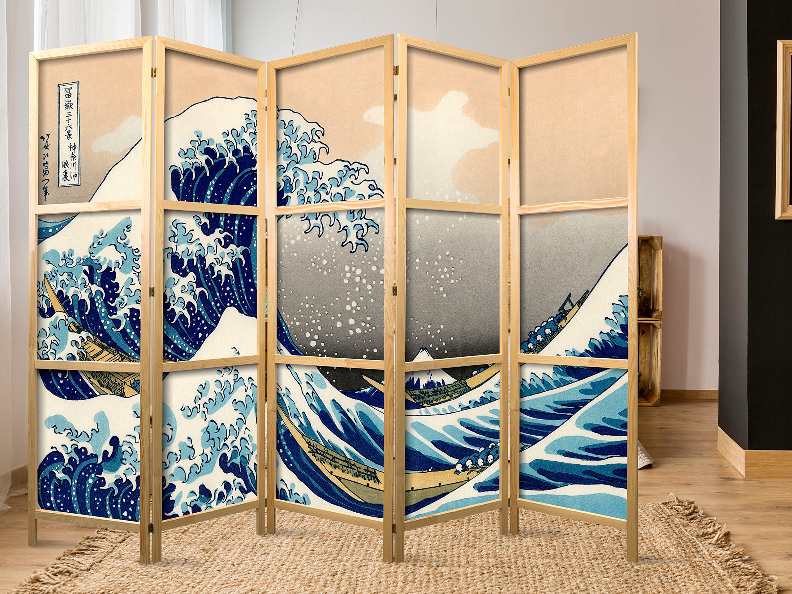 アンティーク雑貨 Beautiful tabletop partitions. Amazon.com: artgeist Japanese Room Divider XXL Great Wave Kanagawa