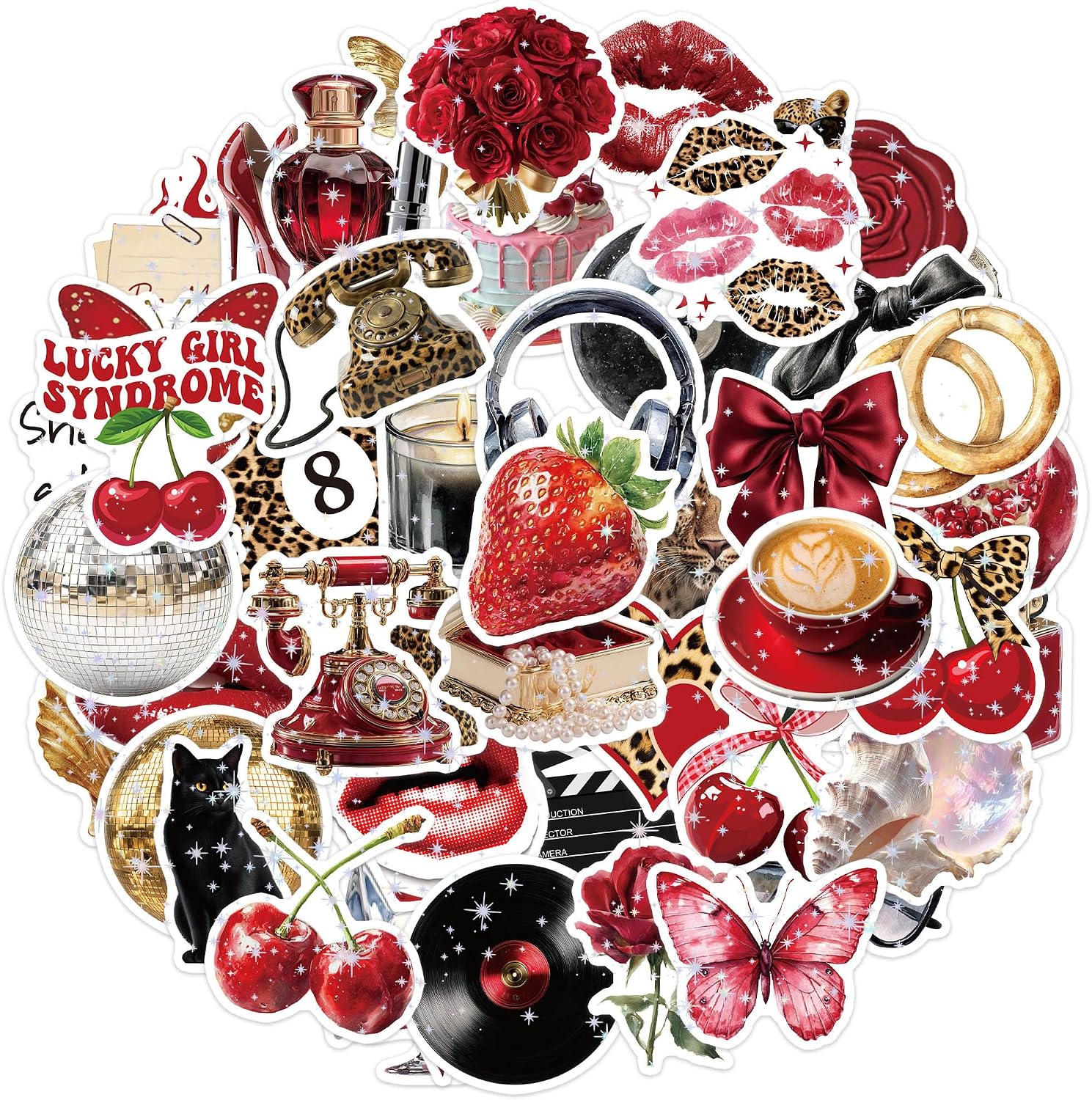 Leopard Aesthetic Stickers, Y2K Cheetah Vinyl Decals for Women