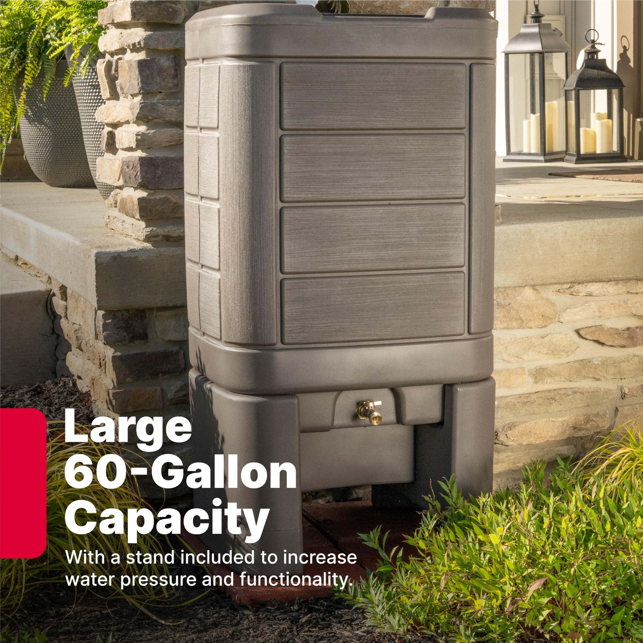 Step2 Lakewood Rain Barrel with Stand, Outdoor Water Conservation Container, Hol — product photo