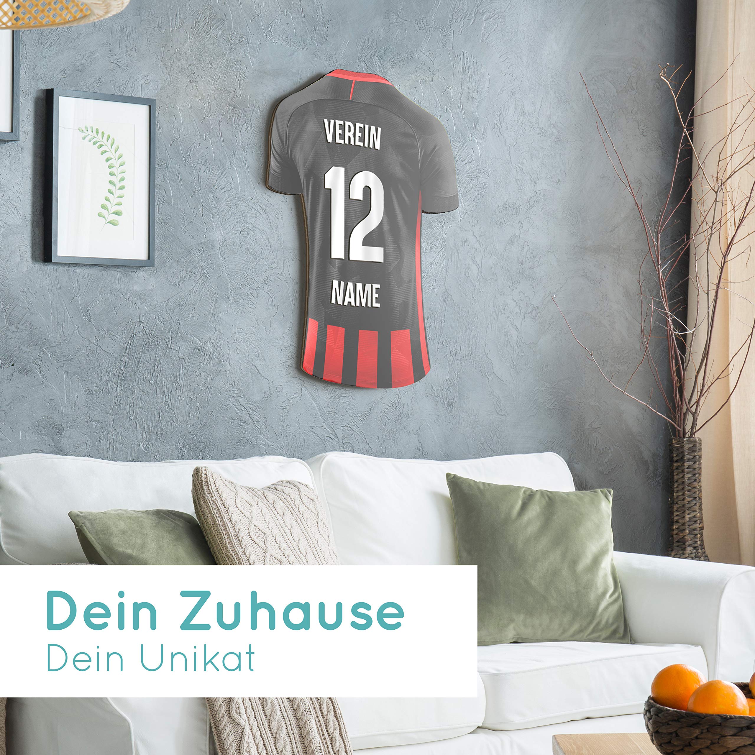 Elbeffekt Trikotlampe für Frankfurt Fans aus Holz - personalisierbares Geschenk - schenke Dein individuellen Frankfurt Fanartikel aus Echtholz