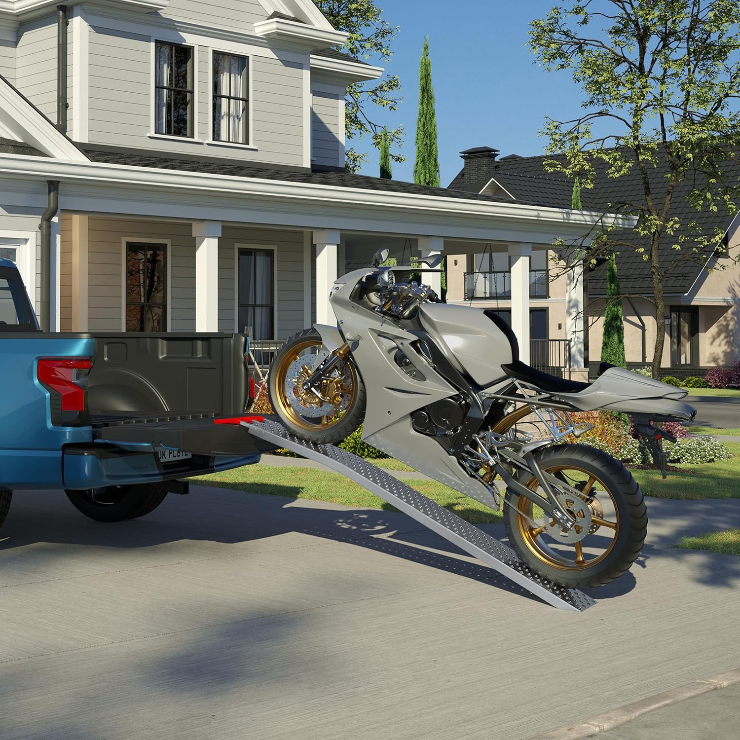 Loading Ramps - Set of Two 69-Inch Ramps for ATVs, Motorcycles, Mowers, Carts, and More - 2200lb Combined Capacity Car Ramp Set by Stalwart