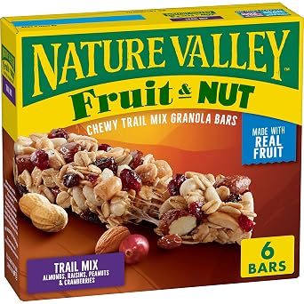 Nature Valley Chewy Fruit and Nut Granola Bars, Trail Mix, 6 Ct, 7.4 oz
