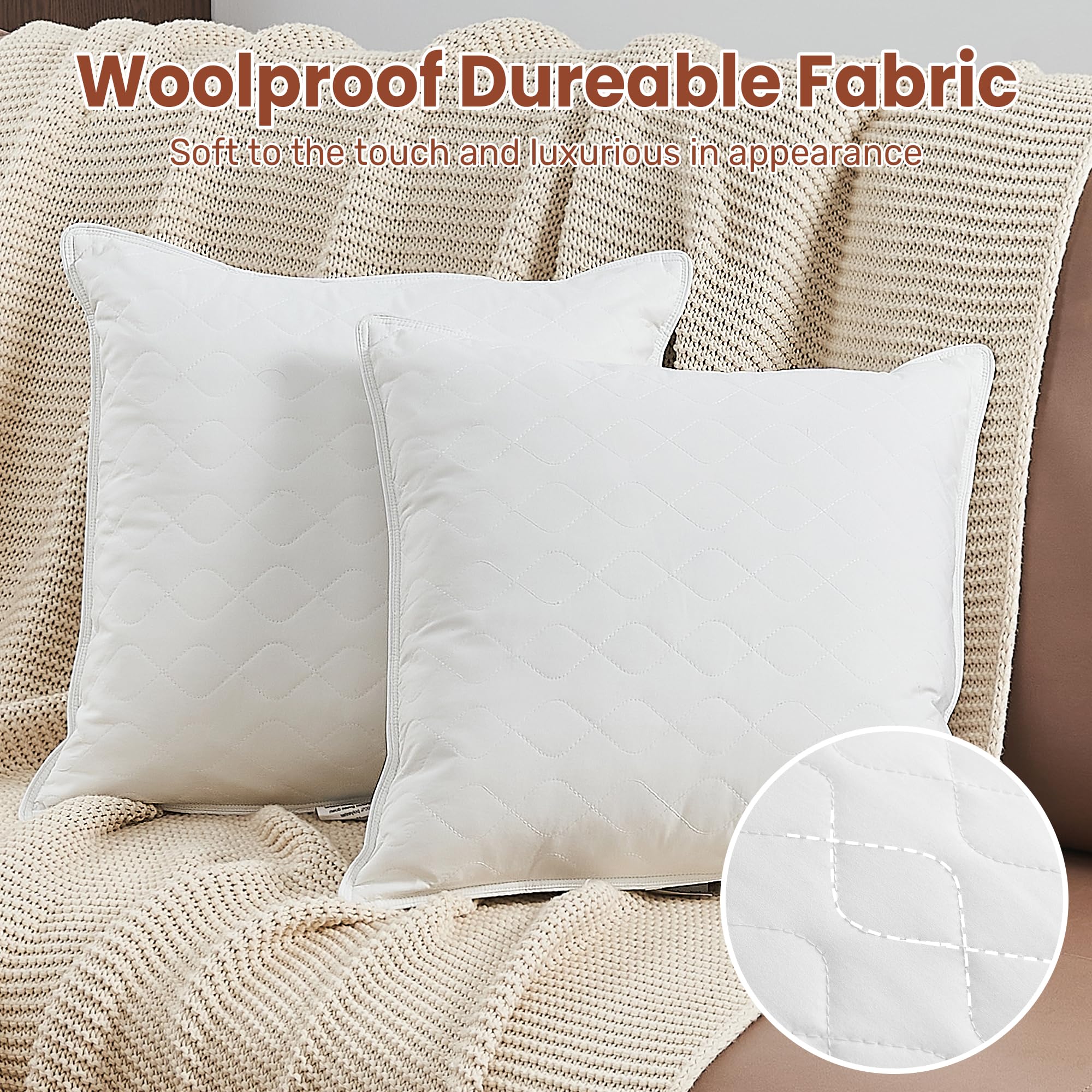 Deodar Oreillers Duvet et Plumes d'oie 65x65 cm Lot de 2 Blanc | Soutien moelleux nuque et tête · Gonflant durable · Respirant toute saison · Confort doux · Certifié Oeko-Tex & RDS