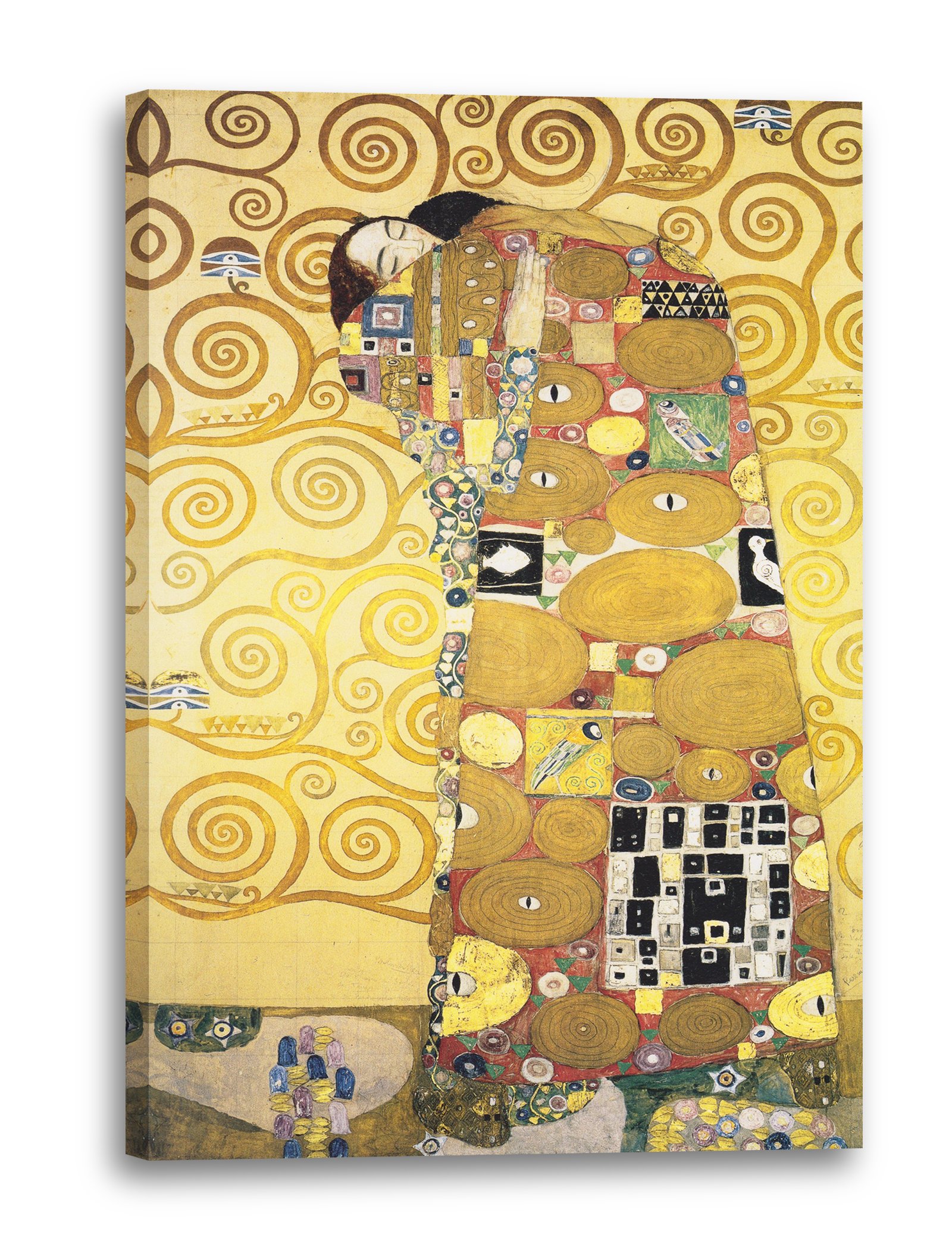 Tableau Gustav Klimt The Embrace 80x120 cm impression sur toile