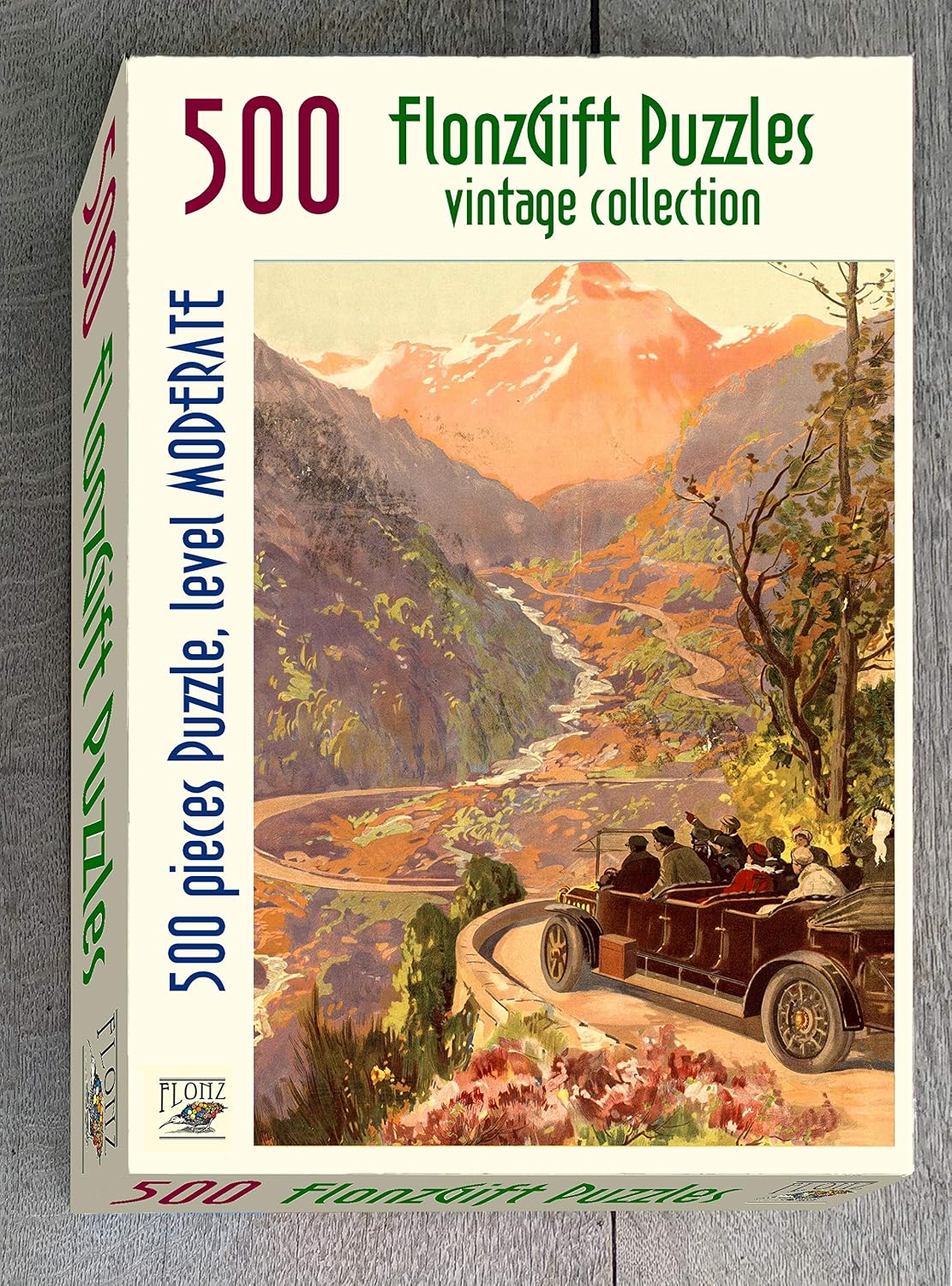500 Pieces Jigsaw Puzzle for Adults # Amazing Scenic Views in Swiss Alps Vintage Switzerland Car Travel Posters