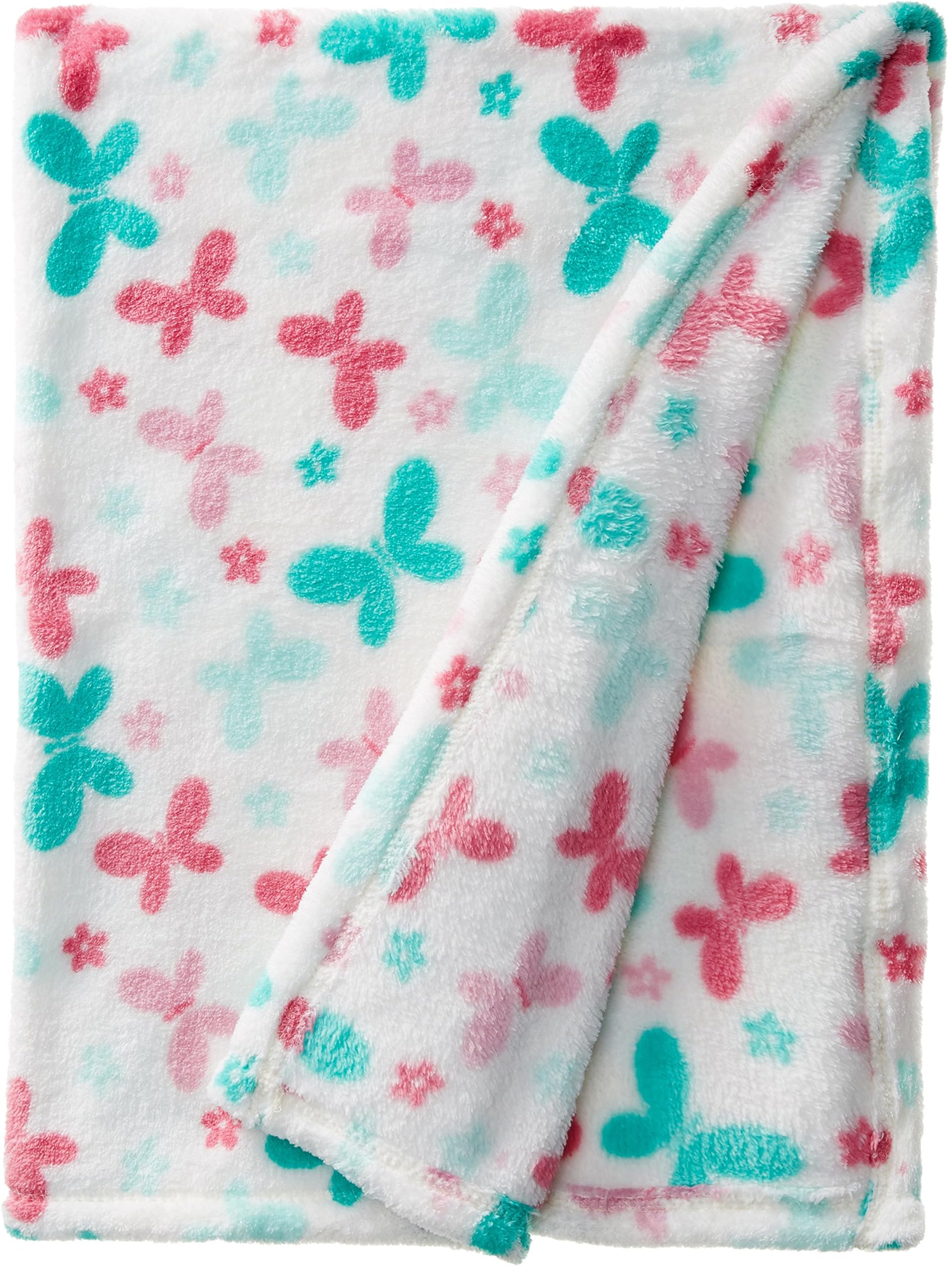 Lovespun Baby-Girls Newborn Butterfly Print Plush Blanket