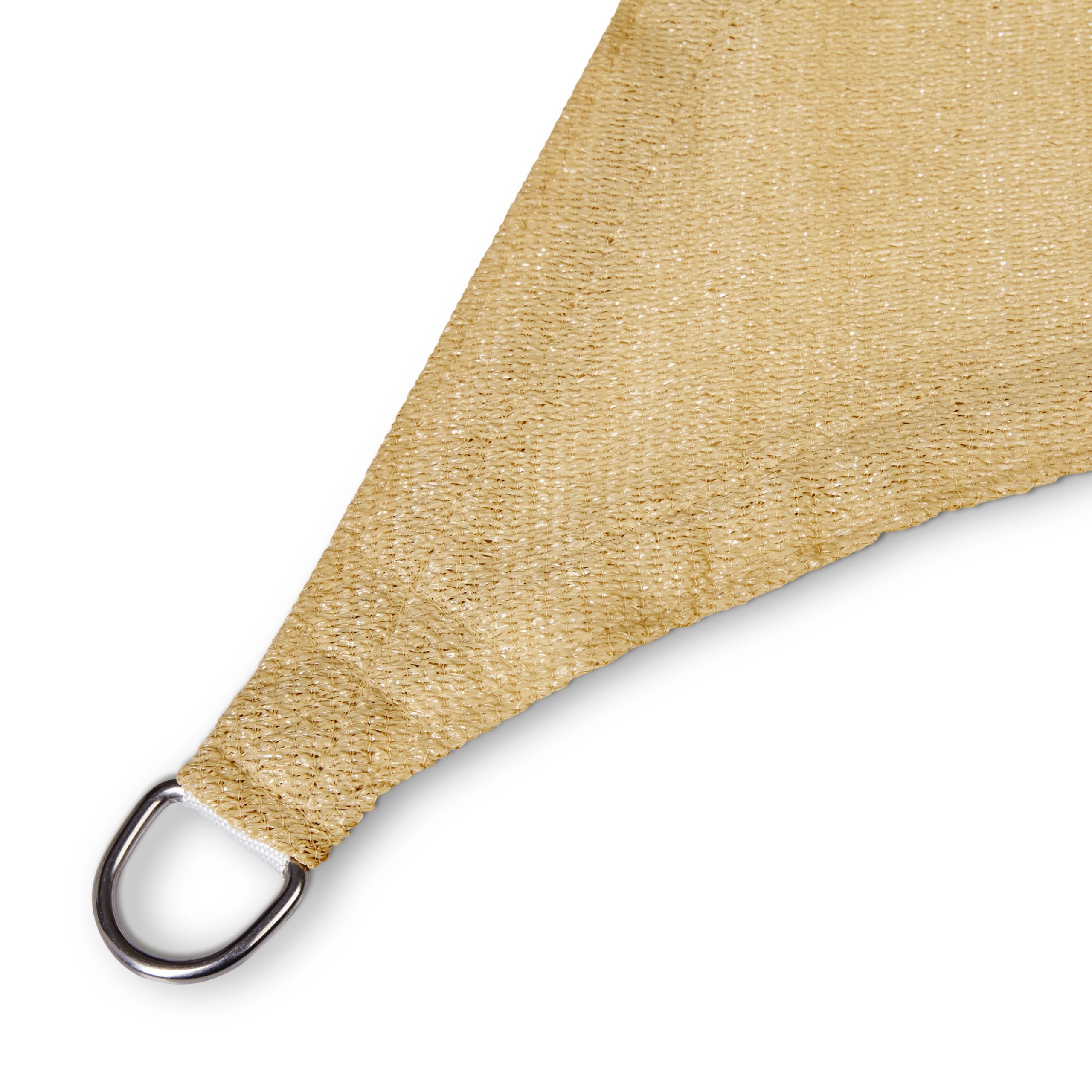 Lumaland Voile d'ombrage Triangulaire - 4 x 4 x 4 m - Protection Solaire résistante aux intempéries - avec Cordes de Fixation - pour terrasse, Jardin et Balcon - avec Protection UV - Sable