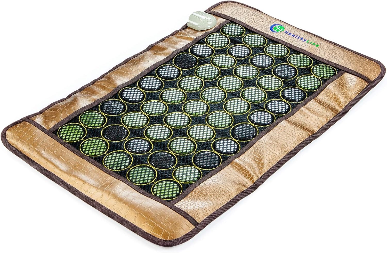 Hottest Sales HealthyLine Far Infrared Heating Pad - Heated Mat, Auto Shut Off , Adjustable Temperature - Jade and Tourmaline Gemstones - 32 x 20 inches