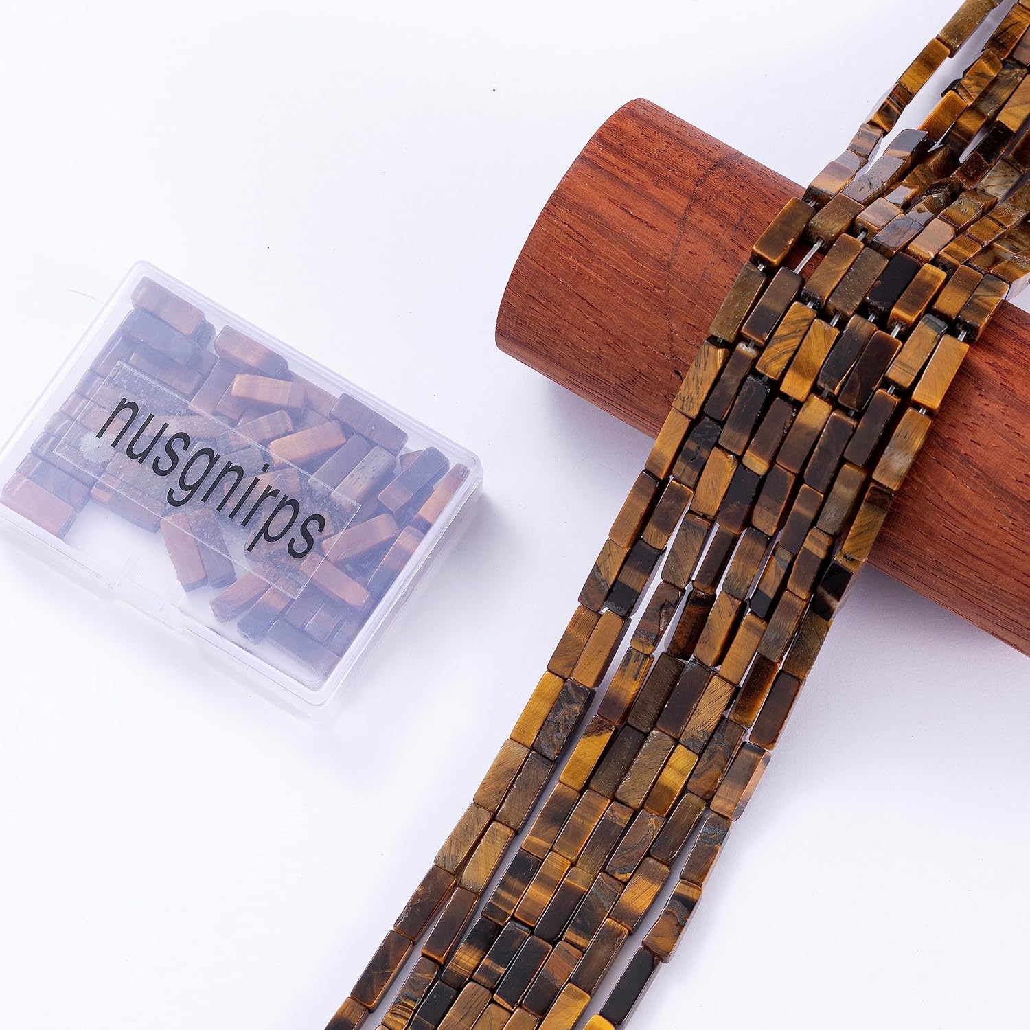 Natural Yellow Tiger Eye Rectangle Tube Beads 4x13mm 38cm/str Loose Semi Gemstone Stone Beads for Making Bracelets Necklace Earrings - Image 6