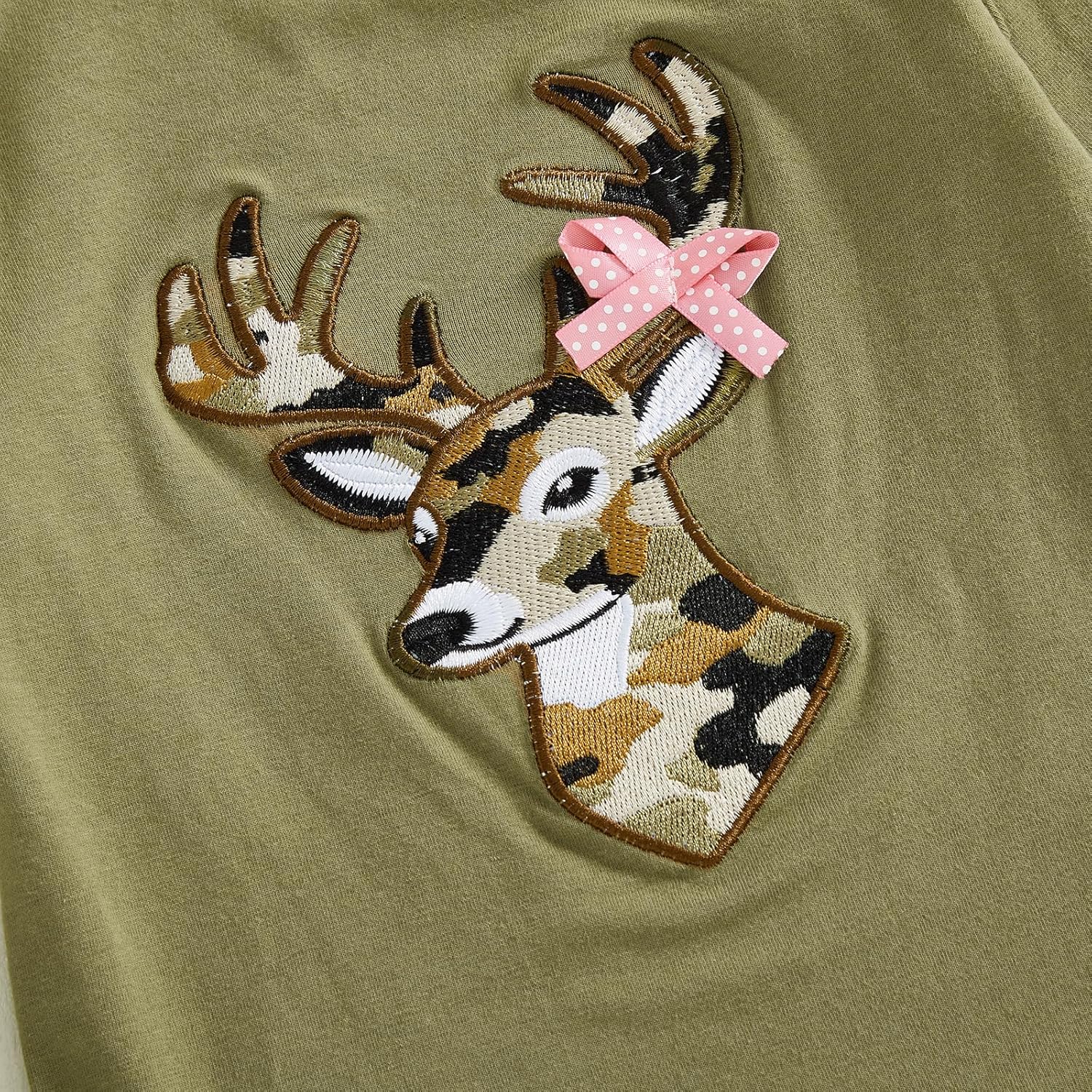 Newborn Baby Girl Hunting Clothes Deer Long Sleeve Romper Jungle Camo Flare Pants Set 3 Piece Fall Winter Outfit - Image 6