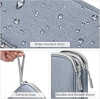 Vista 4 de FYY Organizador para cosas electrónicas, para viajes, para cables, cargadores, celular y auriculares, estuche portátil, impermeable, doble capa