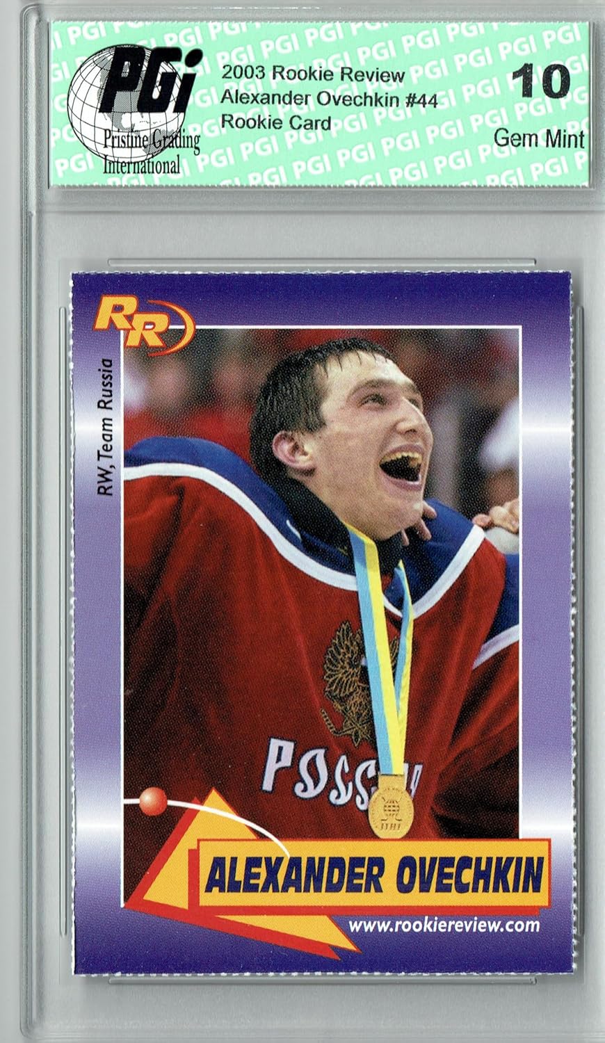 Alexander Ovechkin 2003 Rookie Review #44 Rookie Card PGI 10 Thumbnail
