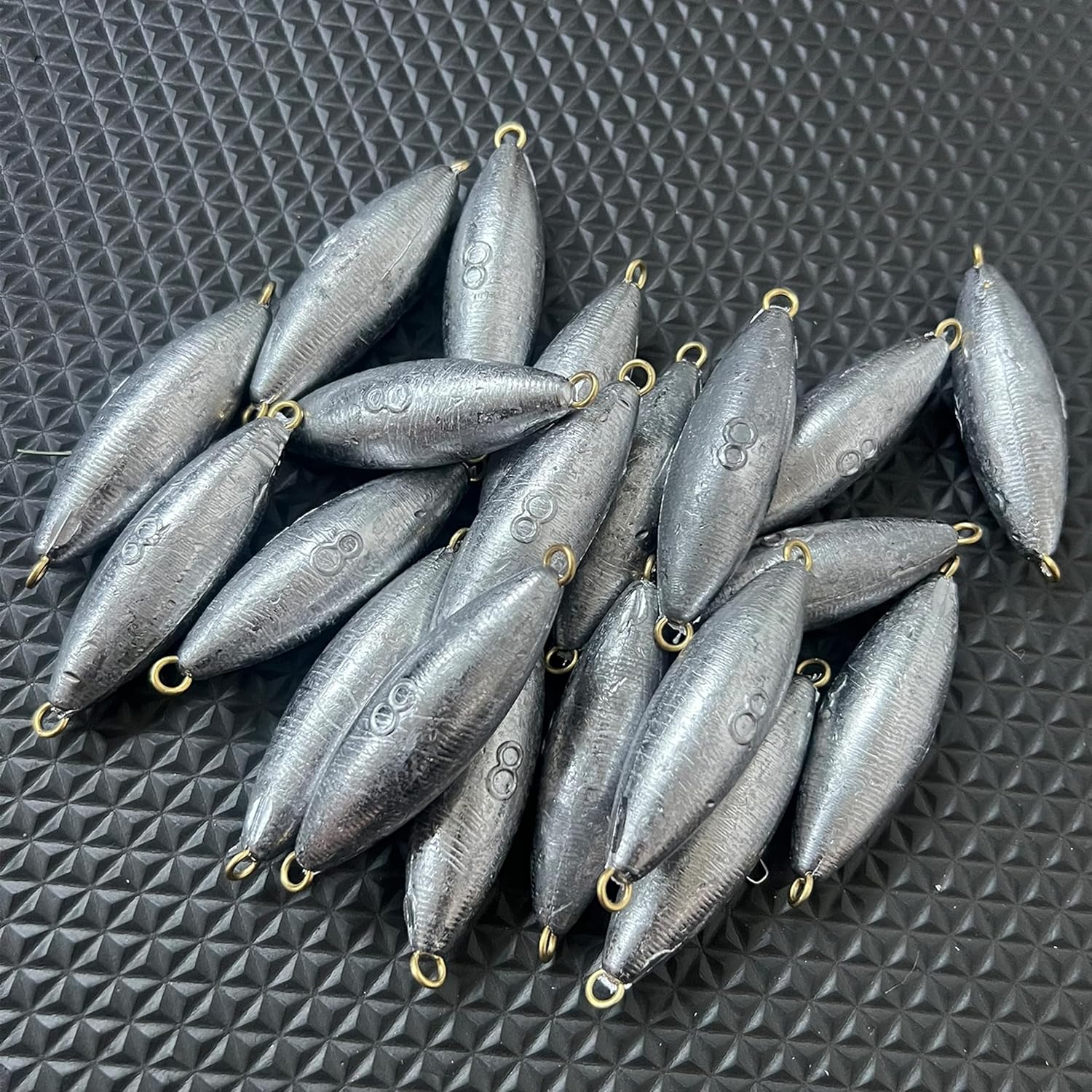 Torpedo Weights, Bulk Multi-Pack Lead Weights, Inline Trolling Sinkers, Double-Ringed, Saltwater & Freshwater Fishing, Made in USA