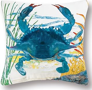 C&F Home Blue Crab Coastal Premium Indoor/Outdoor Pillow Patio Decor Wat...
