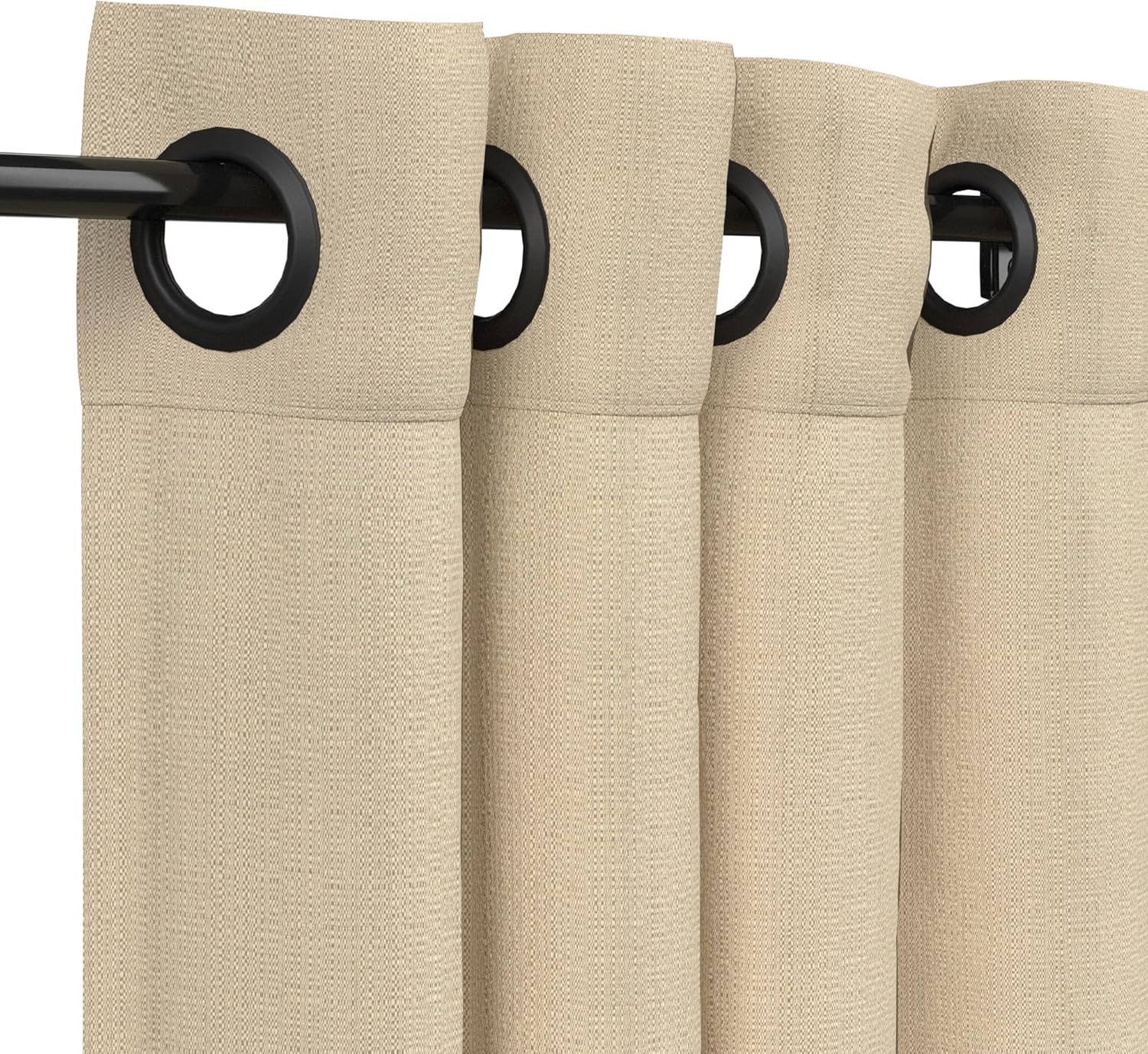 Sunbrella Spectrum Cilantro Outdoor Curtain – Dark Gunmetal Grommets, Fade-Resistant All-Weather Fabric, 50 in. W x 84 in. L, UV Protected, Handcrafted in The USA