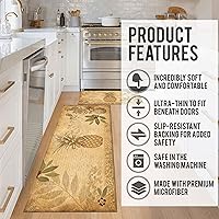 Vista 5 de Juego de 2 alfombras y tapetes bohemios de cocina de piña para el suelo, tapete de cocina de piña para cocina, alfombra de cocina de piña frente al