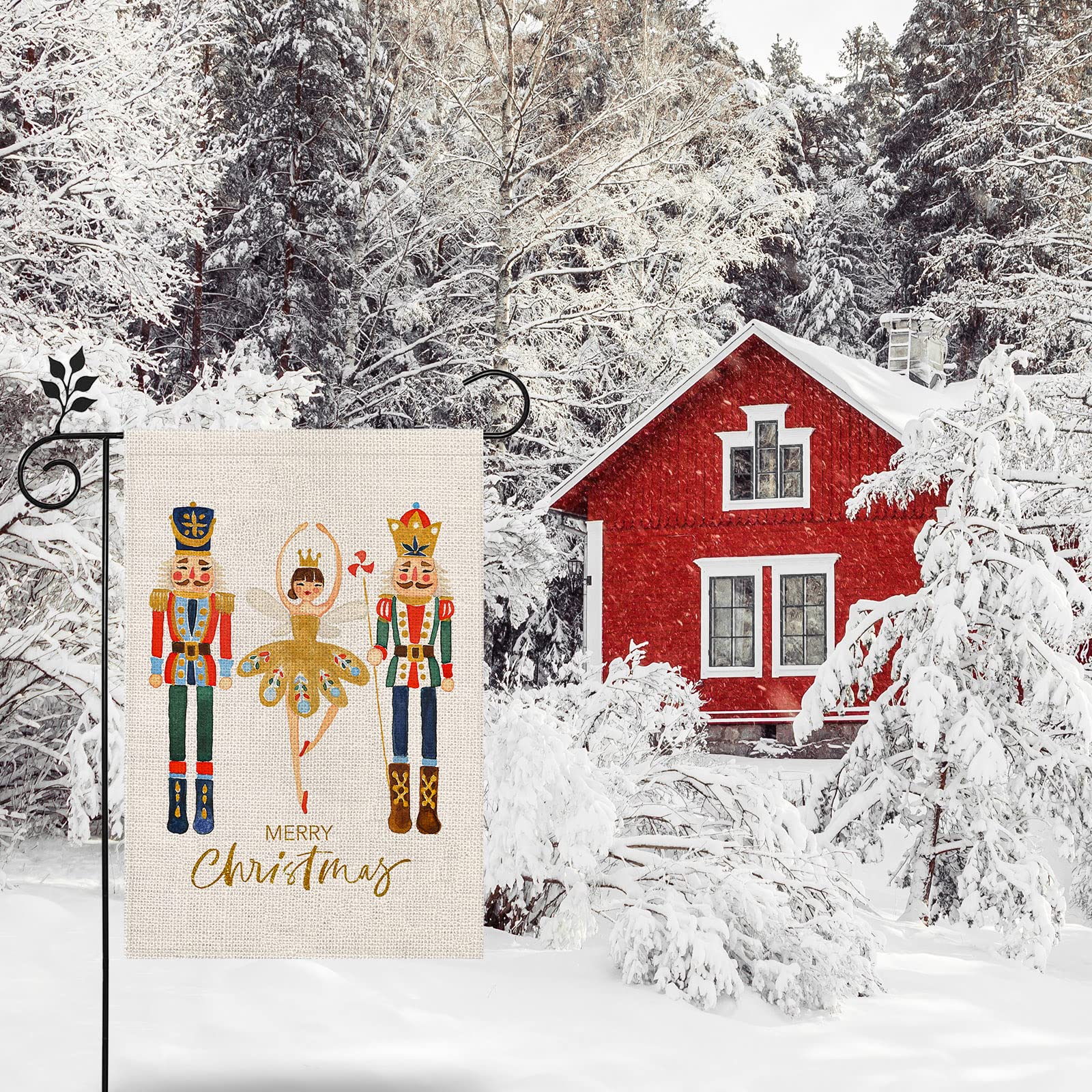DLZDN Weihnachtssoldat Gartenflagge – Doppelseitig, 30,5 X 45,7 Cm, Rustikale Winterdekoration