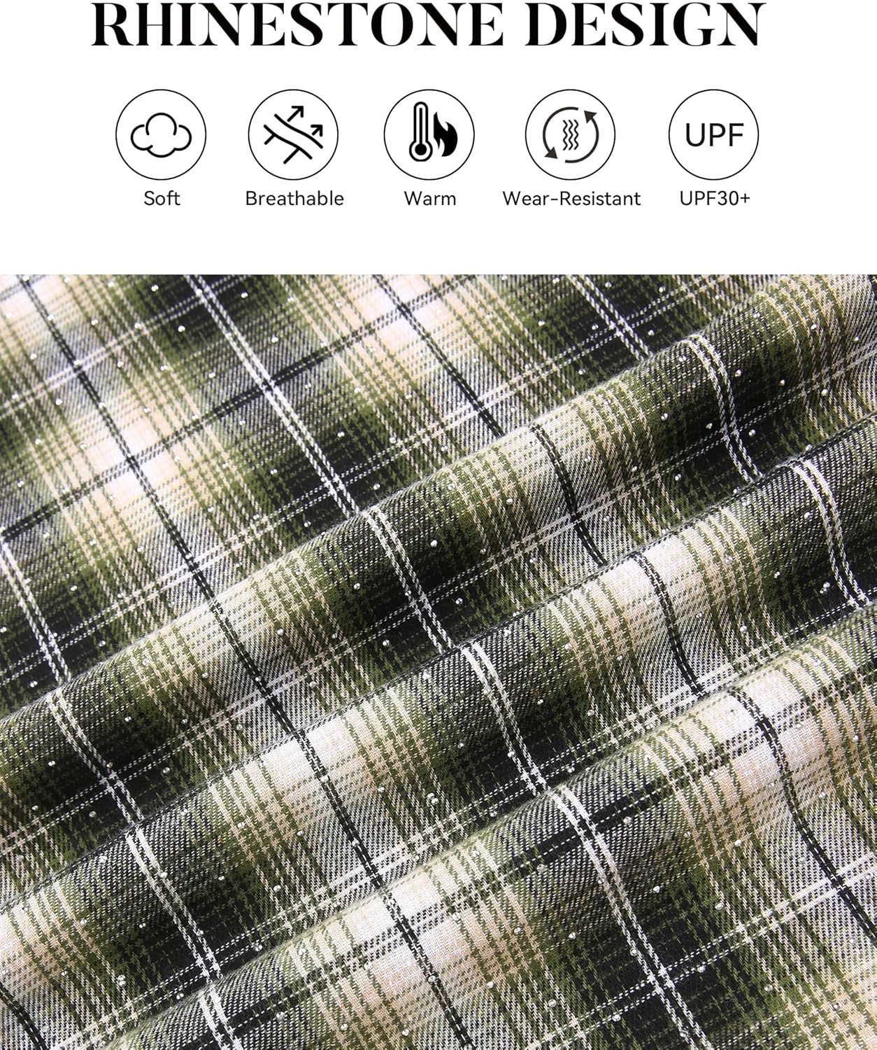 WARHORSEE Plaid Flannel Shirts for Women Long Sleeve, Loose Fit Womens Casual Flannels Button Down Shirts Blouses Tops - Image 4