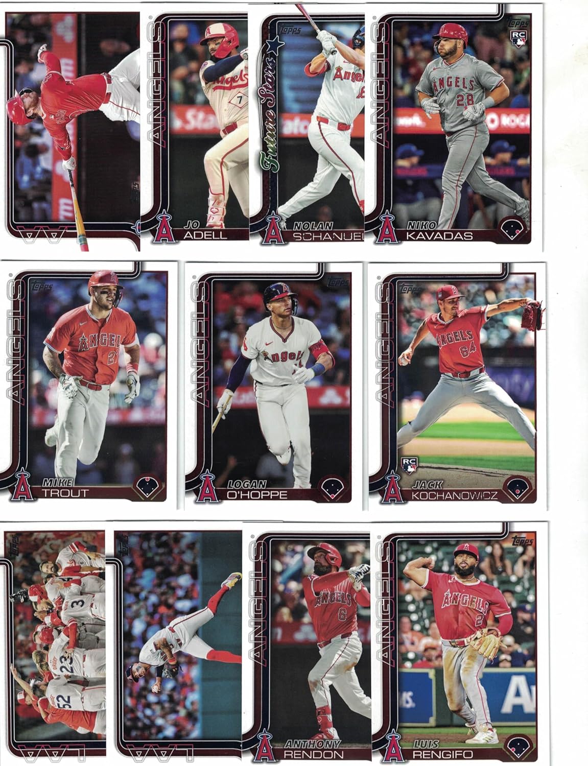 Los Angeles Angels / 1000 Angels Baseball Cards - All Different with 2025 Topps! Mike Trout! Shohei Ohtani! Jo Adell! Albert Pujols! Includes Topps, Bowman, Upper Deck and more!