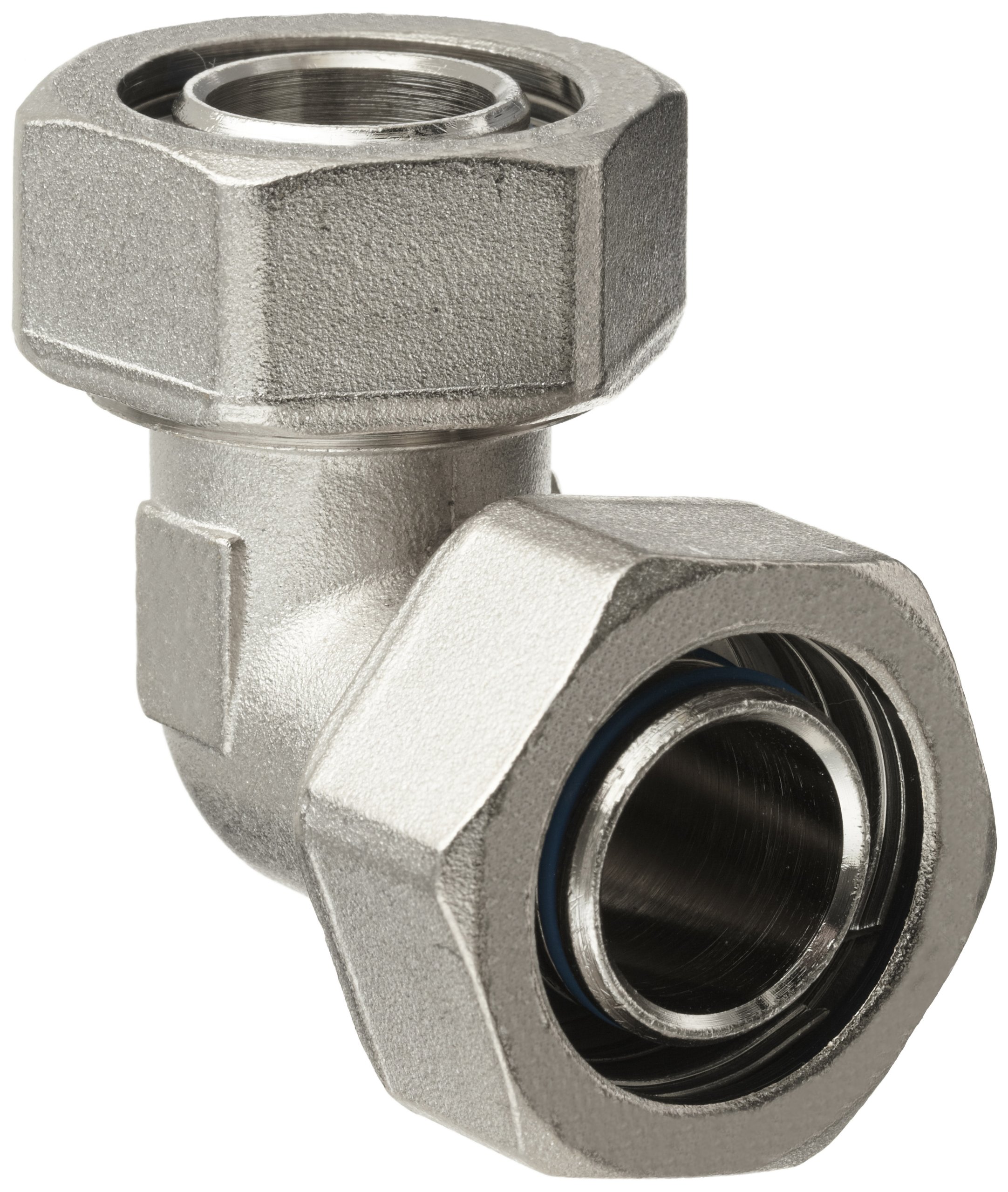 PolyconnPC65D-1212 Duratec Nickel Plated Brass Pipe Fitting, 90 Degree Elbow, 1" NPT Male