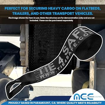 Black 4 x 30' Twisted Loop Winch Strap - 1-Pack