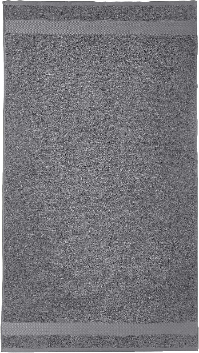 Amazon Basics Performance Bath Towels, Set of 4, Iron Grey